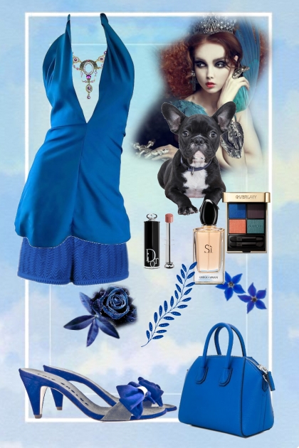 Bright blue summer outfit- combinação de moda