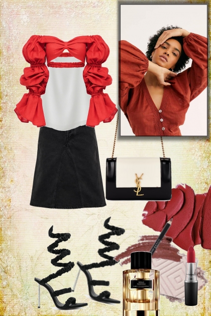 Red, white and black- Combinaciónde moda
