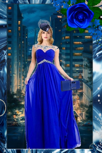Royal blue evening outfit- Combinazione di moda