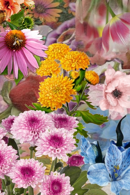 A bunch of garden flowers- Modna kombinacija