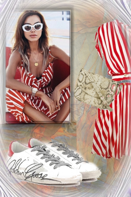 Red and white stripes 3- Combinazione di moda