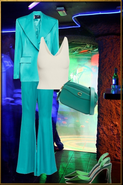 Turquoise suit- Модное сочетание