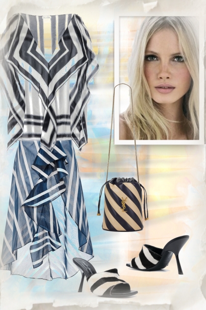 Stripy outfit 2- combinação de moda