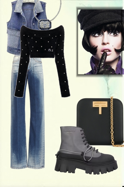 Jeans and waistcoat- Modna kombinacija