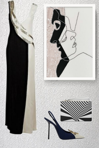 Black and white glamour- Combinazione di moda
