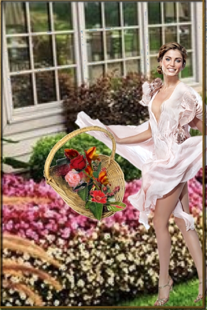 A girl with a basket of flowers 33- Modna kombinacija