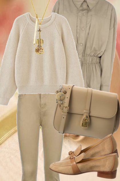 Outfit in beige 2- Combinaciónde moda