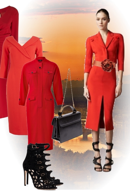 Red is chic!- combinação de moda