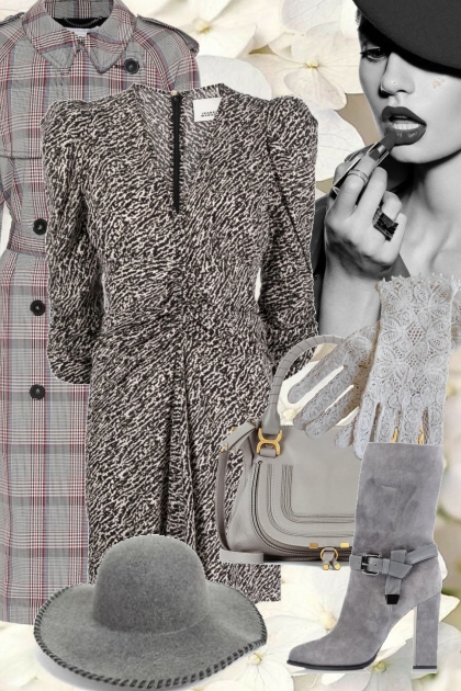 Lady in grey- combinação de moda