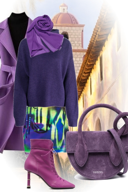 Outfit in violet- Modna kombinacija