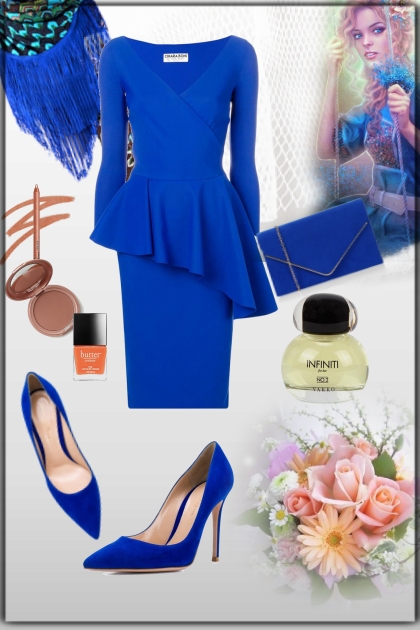 Royal blue cocktail dress 3- Модное сочетание