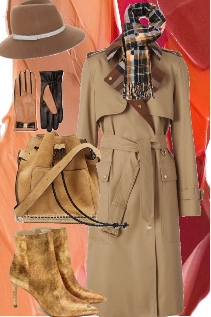 Trenchcoat in brown- Модное сочетание