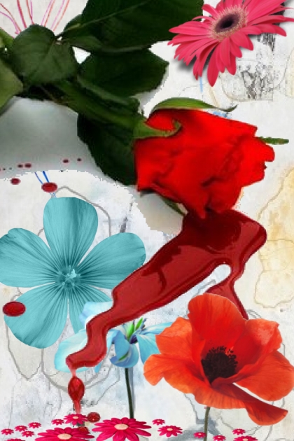 Flower collage 333- Modekombination