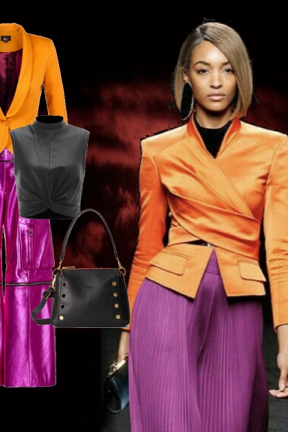 Bright orange   purple- Fashion set