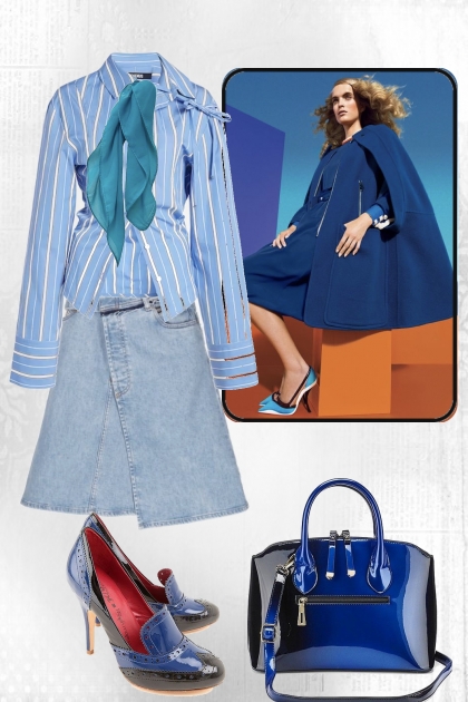 Autumn in blue tones- Fashion set