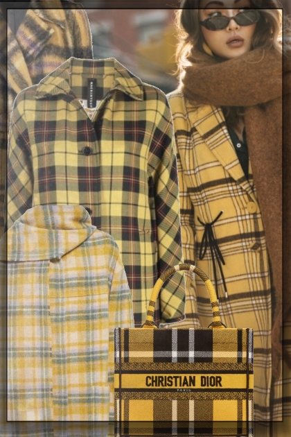 Yellow plaid coats- Модное сочетание
