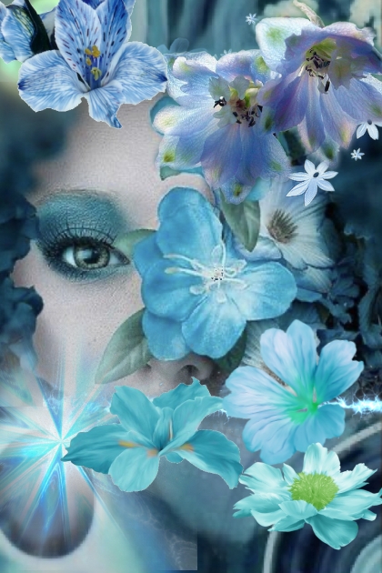 Blue flowers decor- combinação de moda