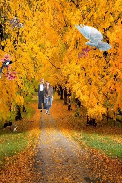 Golden autumn forest- Modna kombinacija
