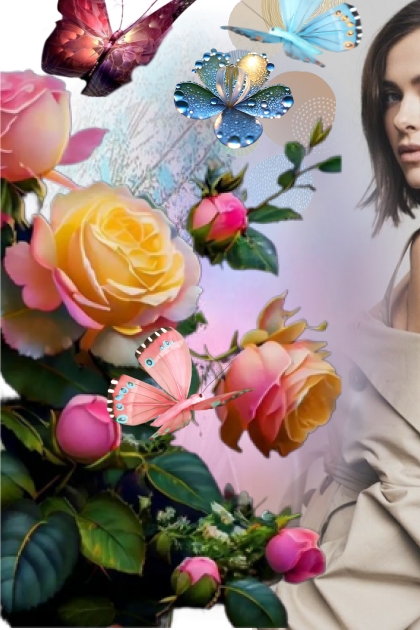 Roses and butterflies- Combinaciónde moda