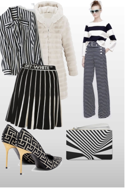 Black and white stripes 222- Fashion set