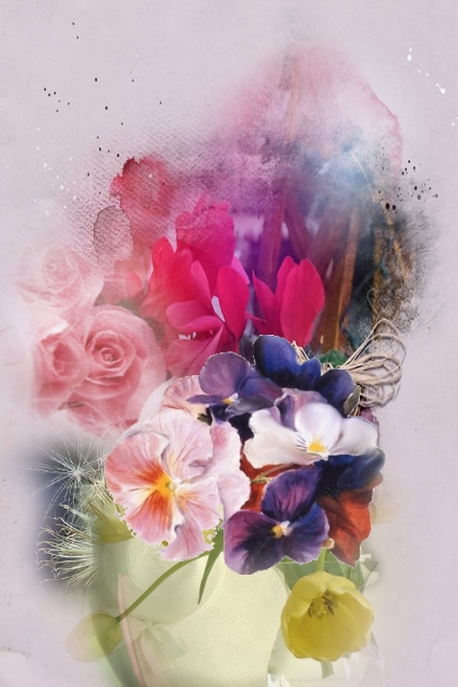 Flower collage 444- Fashion set