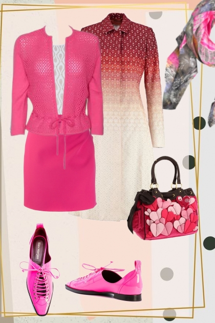 Bright magenta autumn outfit- Fashion set