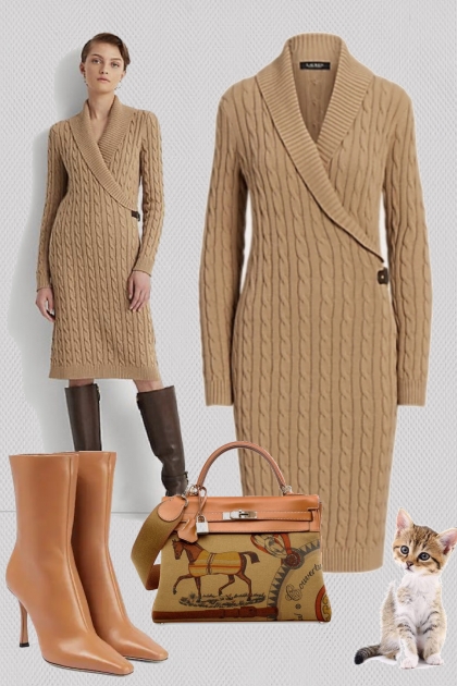 Knitted dress for November- Modna kombinacija