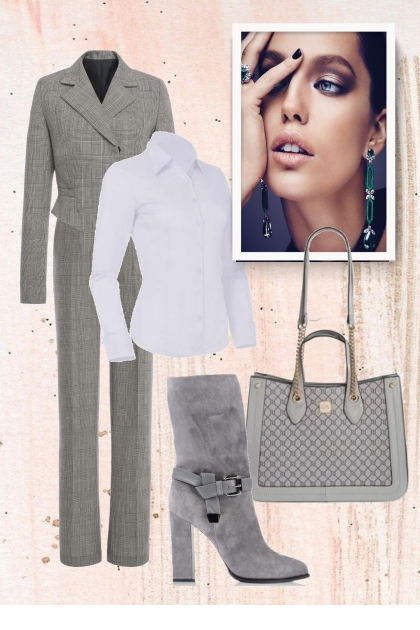 Formal style in grey- Combinaciónde moda