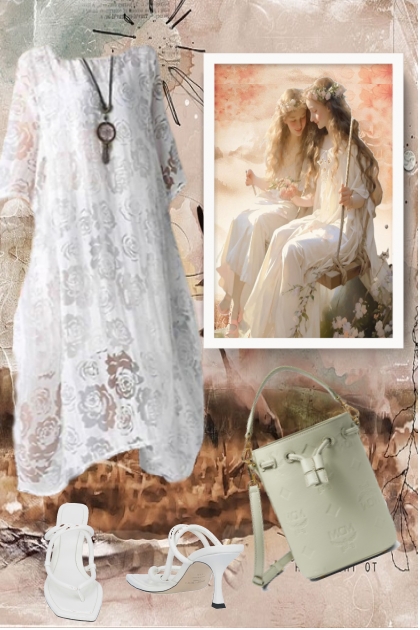 White boho dress 2- Modna kombinacija