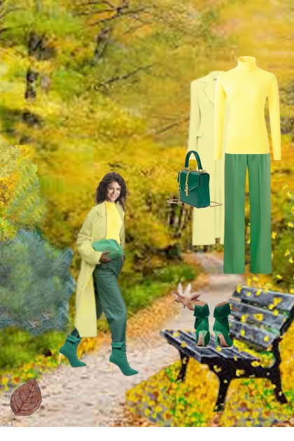 Green and yellow - autumn colours- Combinazione di moda