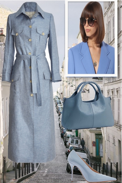 A formal blue dress- Modna kombinacija