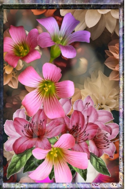 Pink flower panel