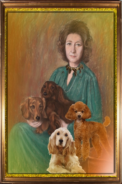 Lady and her dogs