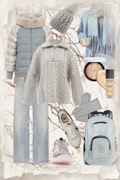 Sporty girl in winter- Fashion set