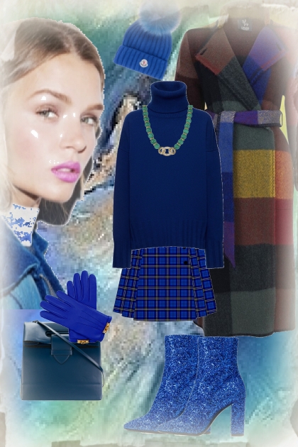 Winter outfit in blue- combinação de moda