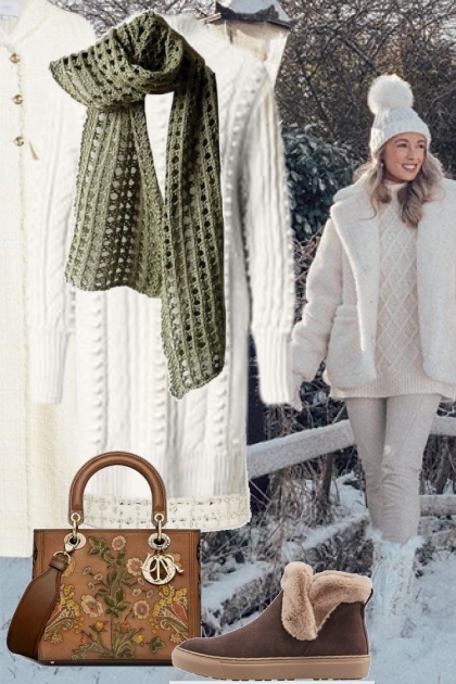 White in winter- Combinazione di moda