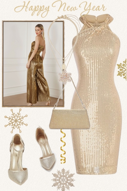 New Year 2024 in gold- Combinaciónde moda