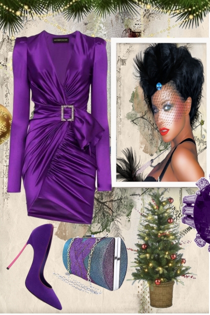 New Year party in purple- Modekombination