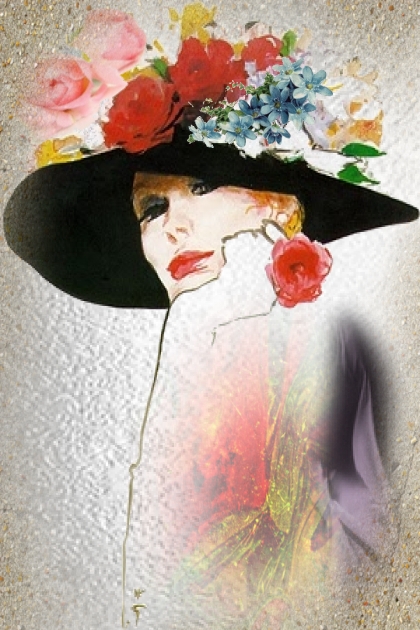 A hat with flower deco