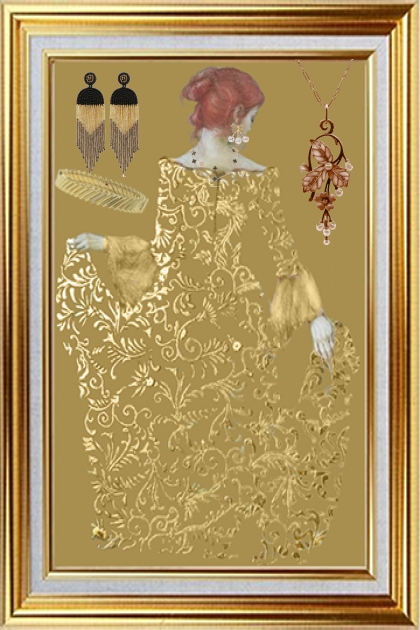 A lady in gold- Combinazione di moda