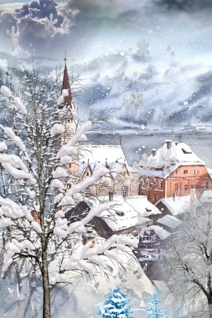 A town in snow- Kreacja