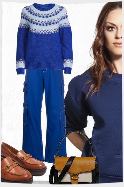 Royal blue casual- Модное сочетание