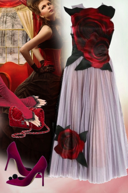 Wine-coloured outfit 2- Модное сочетание