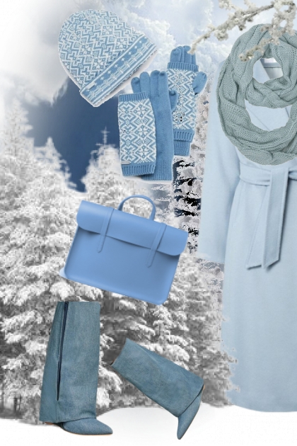 Blue like the winter sky- combinação de moda