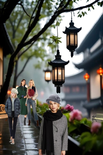 A terrace with Chinese lanterns- Fashion set