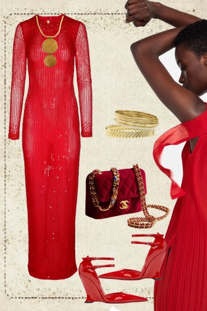 Glamorous red 44- Combinazione di moda