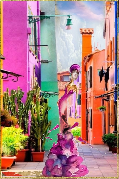 Colourful town- combinação de moda