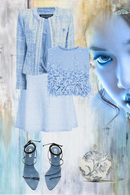 Chanel style in blue- Fashion set