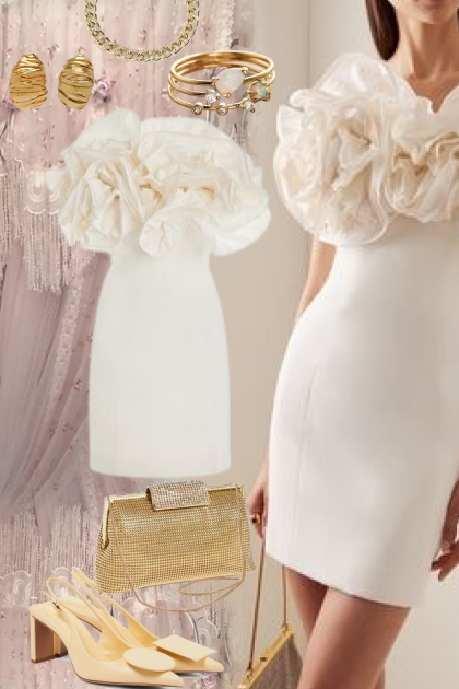 White cocktail dress - Modna kombinacija