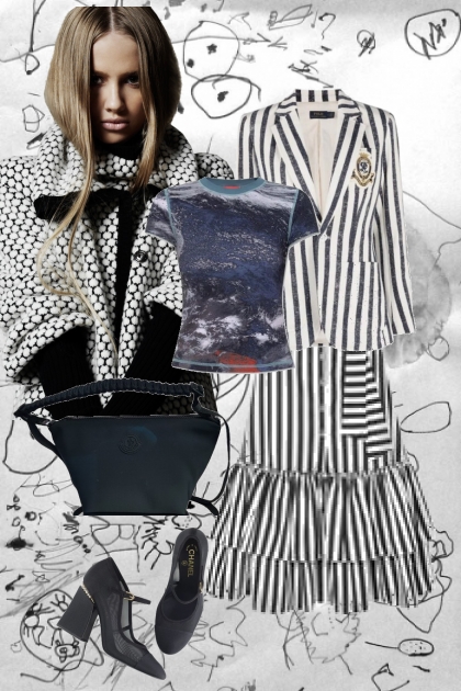Black and white stripes 333- Combinazione di moda